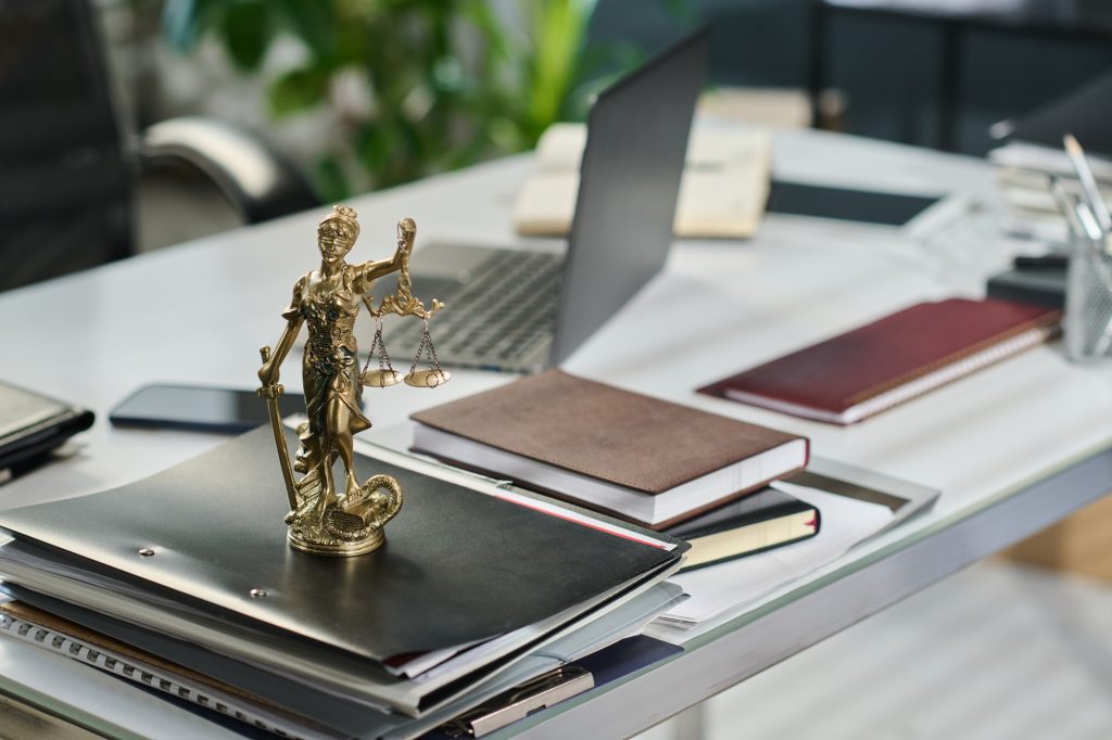 Small statuette of goddess of Justice